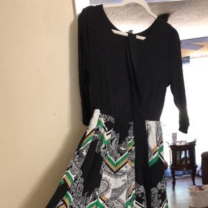 Cato maxi dress black and green geometric